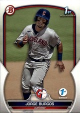 2023 Bowman 1st Edition Jorge Burgos #BPPF-98 Cleveland Guardians 27E