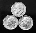 1953  P-D-S 10c SILVER Roosevelt Dimes,  a Higher Grade Year Set.     (R187)