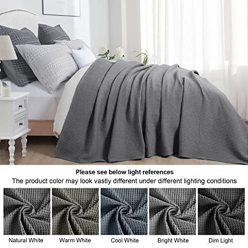 Waffle Blanket Queen PHF Pre-Washed Cotton Waffle Weave Blanket - Main Image