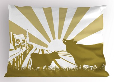 Cattle Pillow Sham Decorative Pillowcase 3 Sizes for Bedroom Decor