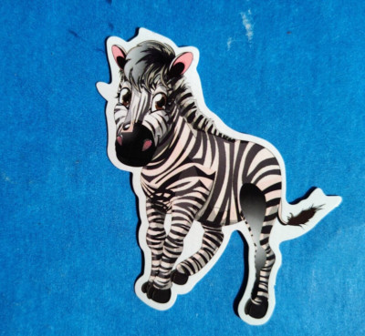 Cute Baby Zebra Decal Sticker Small Vinyl African Animal for Hard Hat Helmet