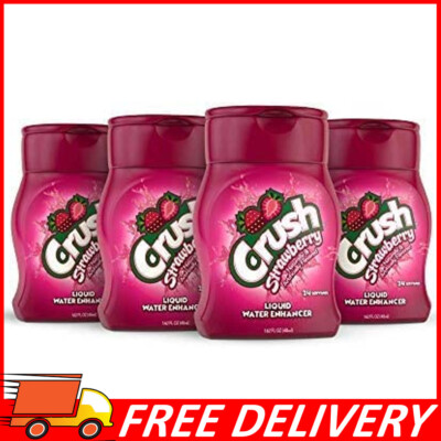 4pk Crush, Strawberry, Liquid Water Enhancer New, Better Taste! Makes 96 Drinks