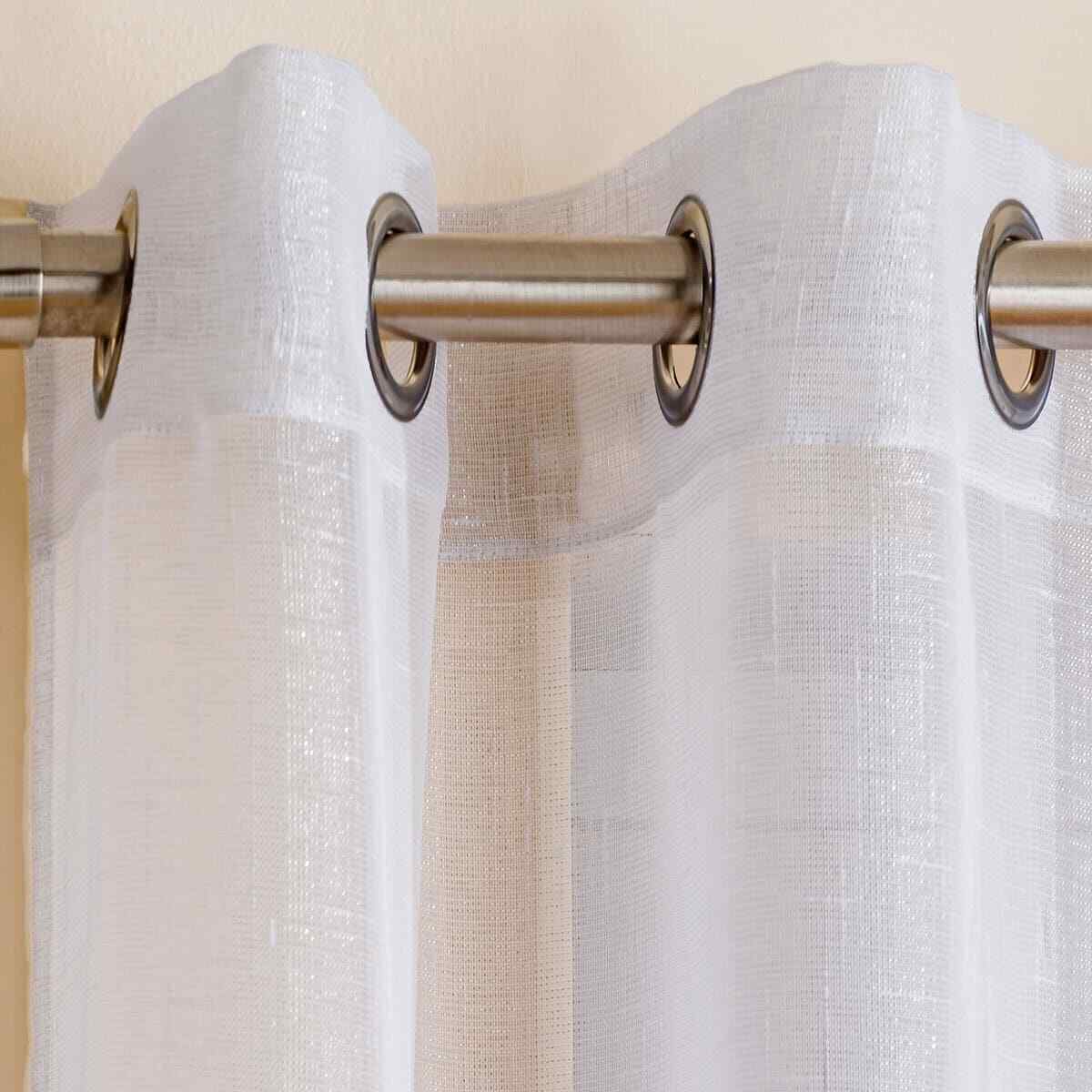 REDUCED Glitter Sparkle Voile Curtain Metallic Eyelet Ring Top Panel