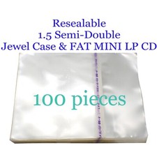 Resealable Outer Plastic Sleeves FAT MINI LP  1.5 Semi Double Jewel CDs 100 pcs
