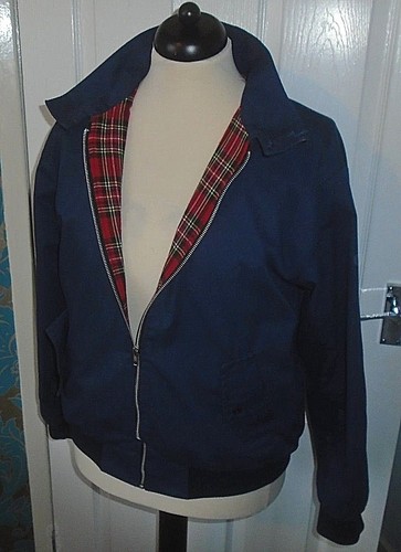 navy blue designer harrington jacket size medium skinhead mods