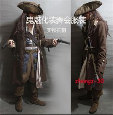 Jack Sparrow Adult Costume Pirates of the Caribbean Full Set Outfits Halloween