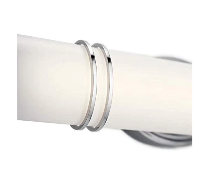 Kichler Ebson 1-Light 24.02-in Chrome Cylinder LED Vanity Light - Image 3 of 4