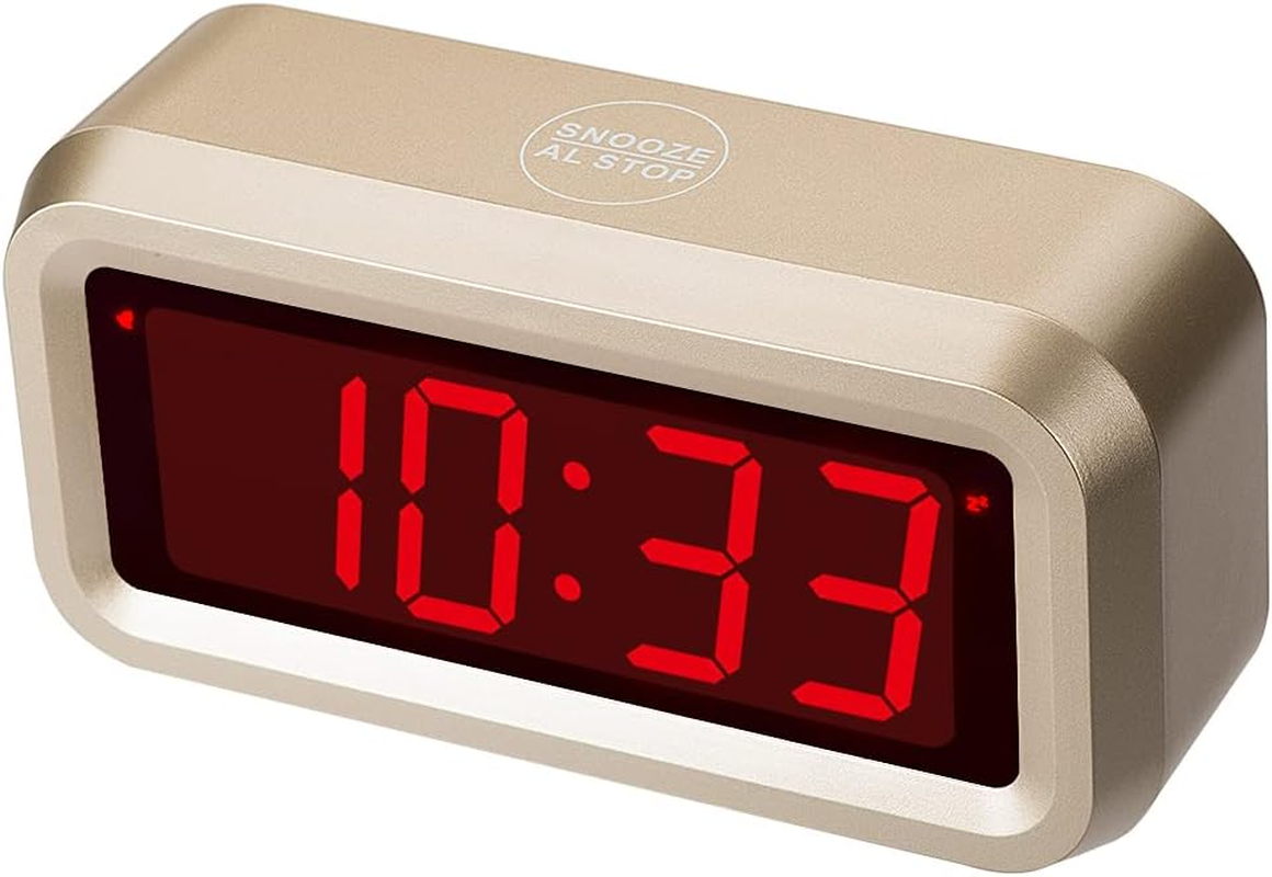 LED Digital Alarm Clock for Bedrooms - Battery Operated Small Wall Clock with Night Light-image