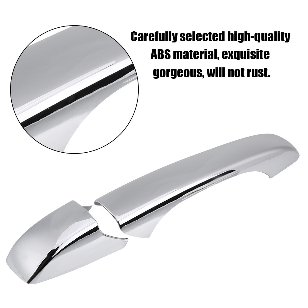 Door Handle Cover 8Pcs Chrome 4 Door Handle Covers Trim Smart + W/Out