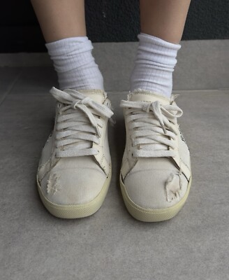 SAINT LAURENT / ローカットスニーカー/38/BEG/スウェード/DE498225 Saint laurent Womens Shoes Ysl Low Top Sneakes Keds Cotton size 38