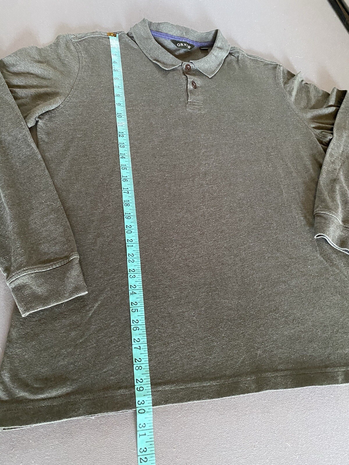 ORVIS 2 Button Long Sleeve Pullover Collared Knit… - image 22