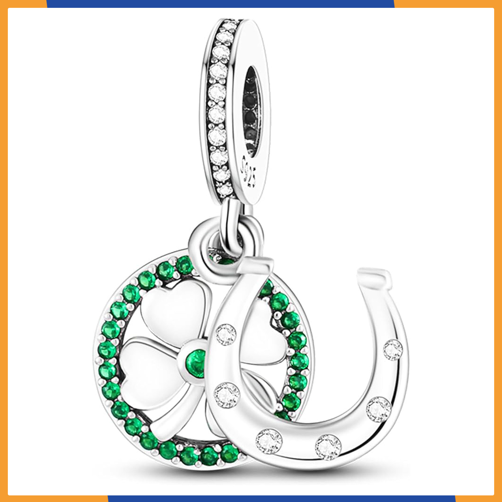 Pandora Charms Bracelet With Crystal Love Authentic 925 Silver Charm