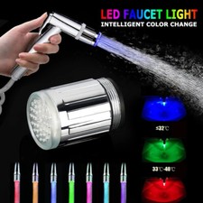 7 Colour Changing LED Tap Water Faucet Light Kitchen Bathroom Sink Nozzle Head
