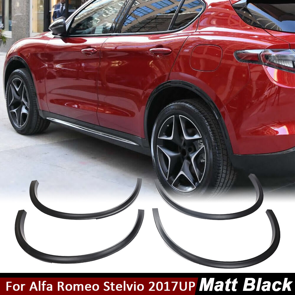 For Alfa Romeo Stelvio 2017UP Matte Black Wheel Arch Fender Flares Molding Trim