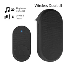 Wireless Door Bell Chime Battery Operated Cordless Plugin Doorbell 33 Melodies