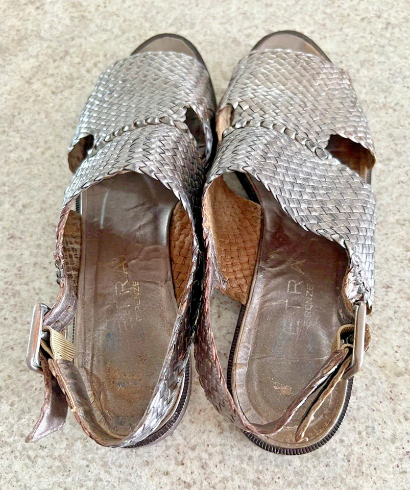 Petra Firenze锡织皮革凉鞋(7M) — 第 3/4 张图片