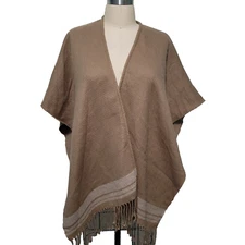 Ana A New Approach Womens One Size Open Front Pancho Lagenlook Cardigan Sweater