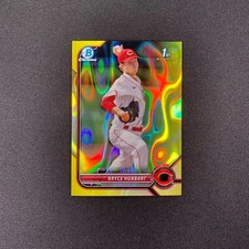 2022 Bowman Draft Bryce Hubbart 1st Chrome /75 Yellow Lava Refractor BDC-17 Reds