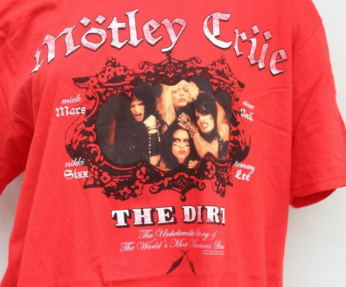 New Men's Motley Crue Red The Dirt ( Vince Neil) Concert Graphic