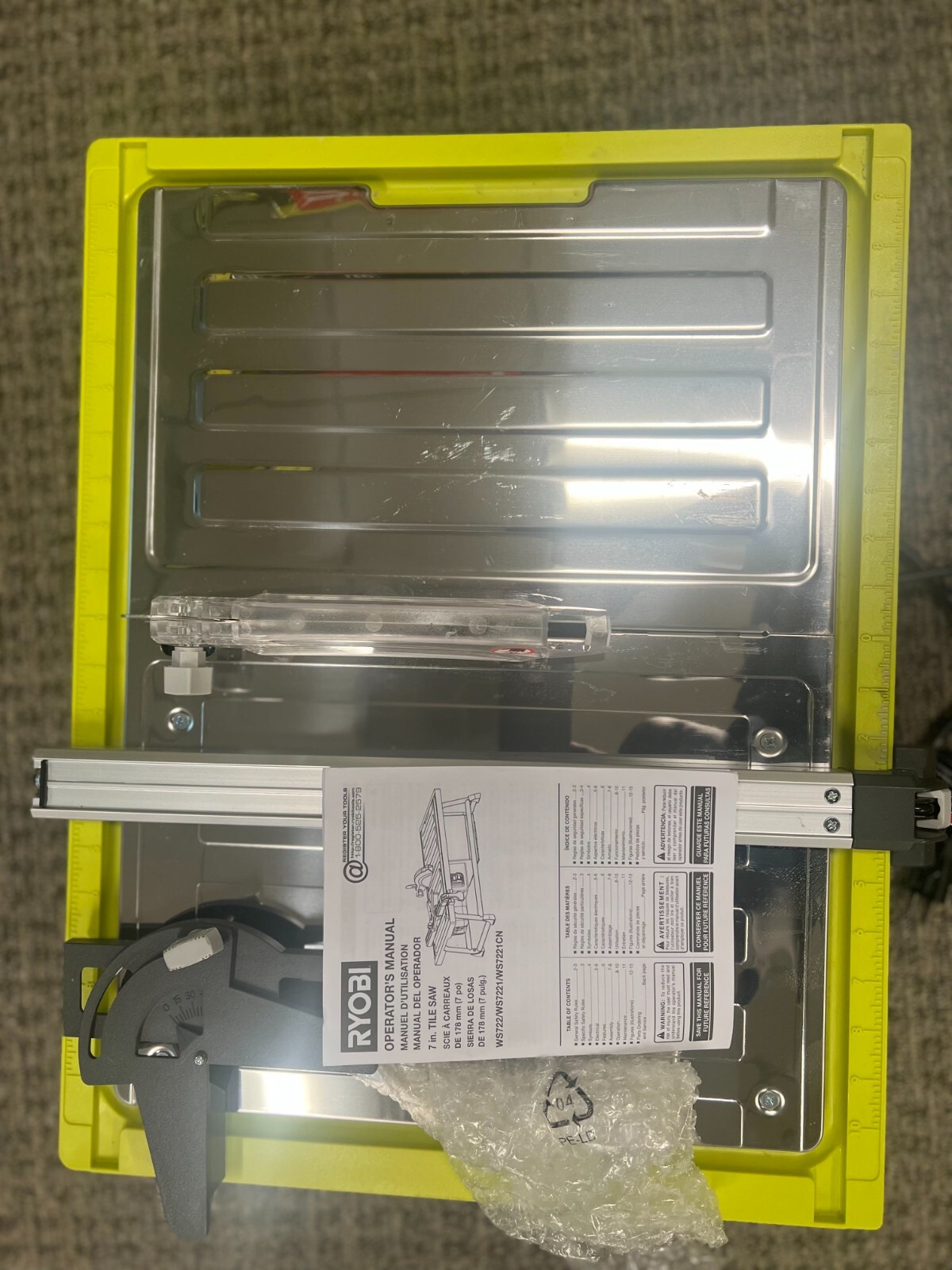 Ryobi Tile Saw WS722 HD1000045230 7 Inch 4.8 Amp Portable Tabletop