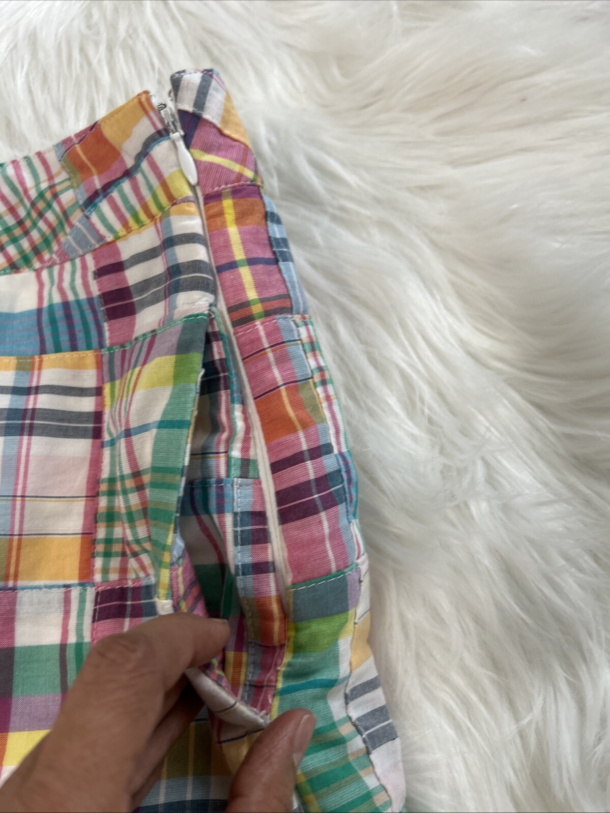 Talbots Petites Madras Plaid Patchwork Skirt Size… - image 7