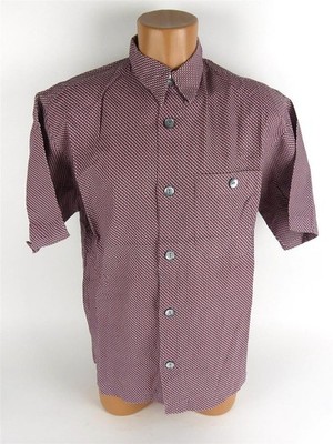 SIGNUM Herren Hemd Gr. S Freizeithemd kurzarm rot kariert RETRO Baumwolle (9431)