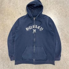 Vintage Y2K Hurley Hoodie Skate Surf Full Zip Blue Mens XL