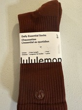 NWT Lululemon Daily Essential Socks Unisex Crew Length One Pair Rockwood RARE L