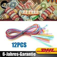 12PCS Tunesische H&auml;kelnadel mit Seil Bunt Kunststoff Tunesisch H&auml;kelnadeln Set