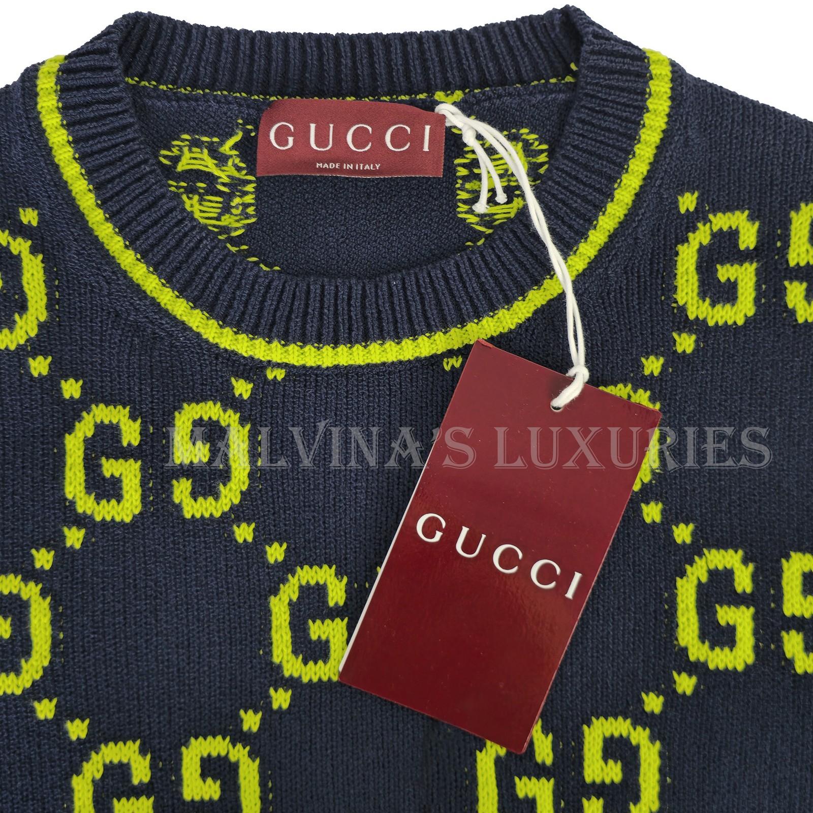 GUCCI SWEATER MENS GG COTTON JACQUARD CREWNECK KNIT TOP $1,500 sz XXL image 7