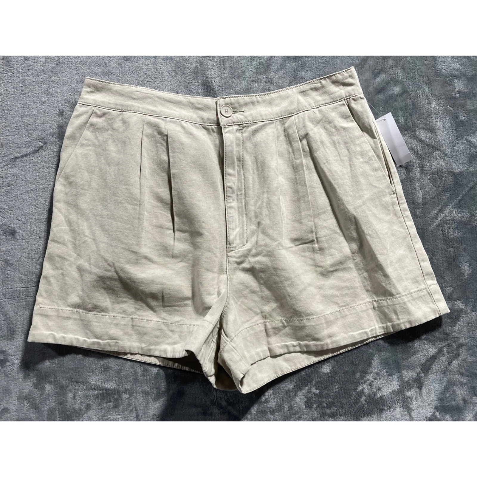 Joie Pleated Shorts Women's Large Rainy Day Linen Blend Tailored NWT