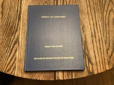 Vermont 1810 Census Index 1978 By Jackson Genealogy Family VF