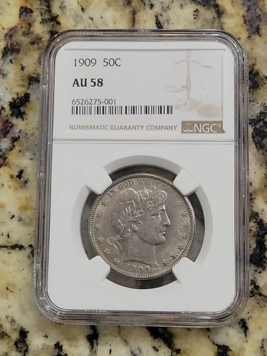 1909 Barber Half Dollar NGC AU58