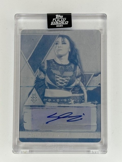 Topps WWE Fully Loaded Shotzi Blackheart cyan printing plate Future Stars auto