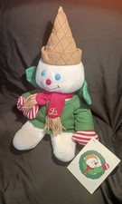 2014 Mr Bingle Plush 22 inch Snowman Green Jacket Red Scarf Original Tag