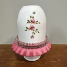 Fenton L.G. wright 3 pc fairy lamp rose milk glass ruffled base Vintage Pink