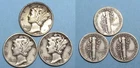 SILVER! SILVER! SILVER! 36 39 41-D MERCURY DIMES LOT 3 #MX11-44
