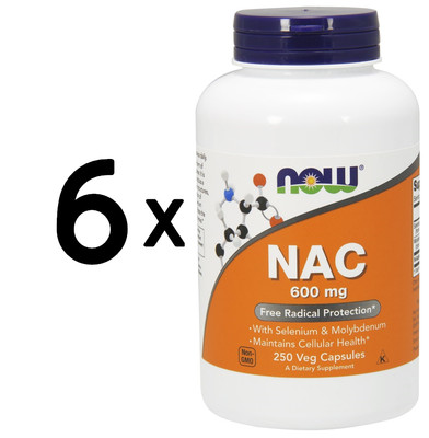6 x NOW Foods NAC N-Acetyl Cysteine with Selenium & Molybdenum, (139,99 EUR/kg)