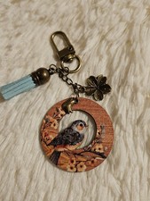 Handgebastelter Schlüssel-/Tschenanhänger Vögel aus Holz