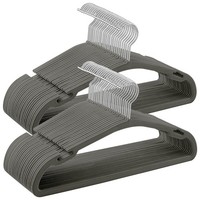 Songmics Samt KleiderbüGel 50Er Set Rutschfest 43X21Cm Grau Platzsparend