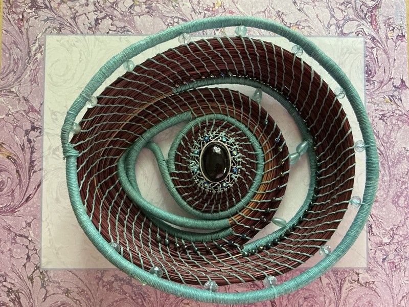 Decorative Wire Artisan Basket Possibly Zulu South Africa