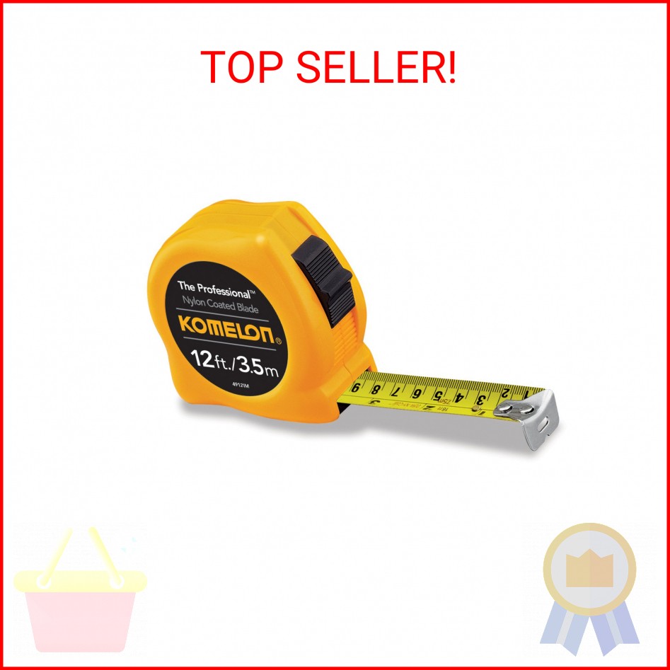 Komelon 4912IM The Professional 12-Foot Inch/Metric Scale Power Tape, Yellow