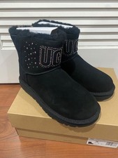 Ugg Australia Women's Classic Ugg Gem Mini Boot Size 5 Black 11256911-New w Box