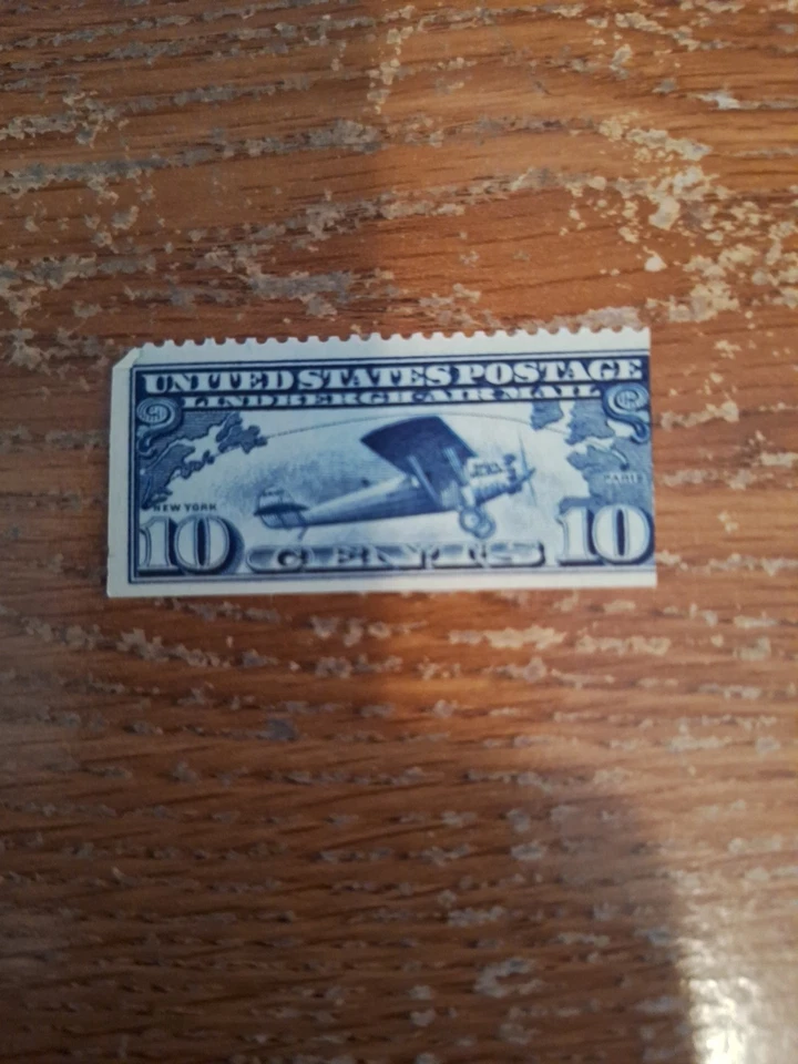 US Stamp Airmail # C10 - 1927 10¢ Spirit of St. Louis. MNH Og. - Image 2 of 3