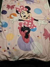 Disney Baby Minnie Mouse Pink  White Reversible Toddler Comforter Blanket 56x42