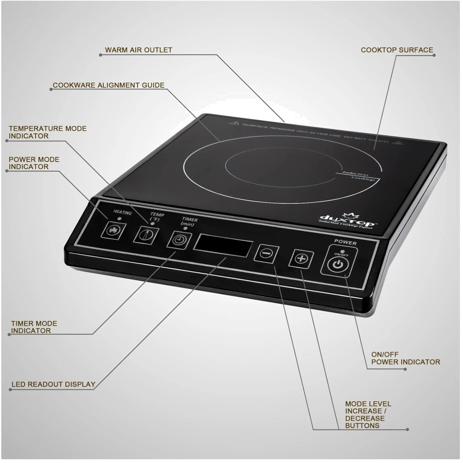 1800W Portable Induction Cooktop - Black