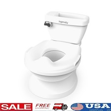 Toddler Potty Training Chair W/ Realistic Flush Sound  Storage Compartment New