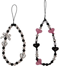 Beaded Phone Charm Strap, Cute Wrist Lanyard for Cases, Aesthetic Bead Accessory