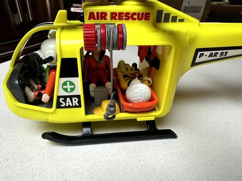 Vintage 1995 Playmobil 3845 Air Rescue Helicopter, Used, Very good condition