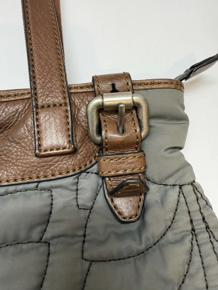 Vintage Fossil Purse Shoulder Bag Key-Per Quilted Sunflower Leather Zip Y2K - Image 4 of 4